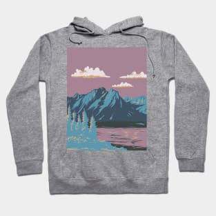 Jackson Lake in Grand Teton National Park Wyoming USA WPA Art Poster Hoodie